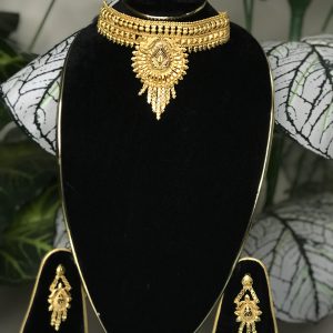 গোল্ড প্লেইটের চোকার সেট Code:S-58